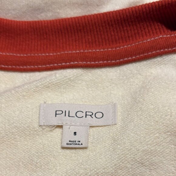 Pilcro Anthropologie Muscle Sweatshirt Size S Cream Floral Graphic - Picture 9 of 10